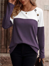 LOVEMI  Ltop Purple / S Lovemi -  Autumn And Winter Women's Color Matching T-shirt