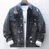 Lovemi - Male denim jacket-Black-2