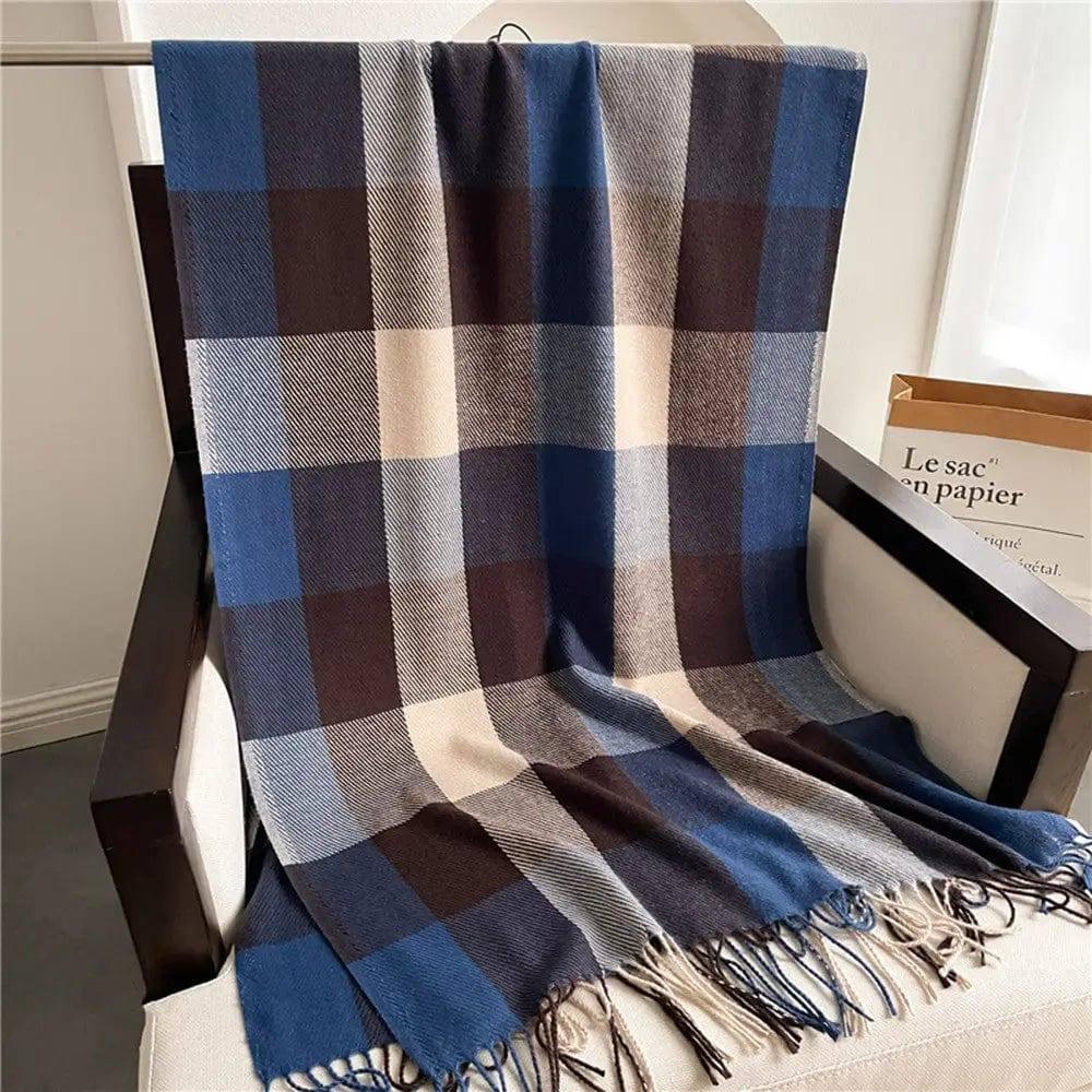 Men's And Women's Thickened Warm Plaid Scarves-WT721-3