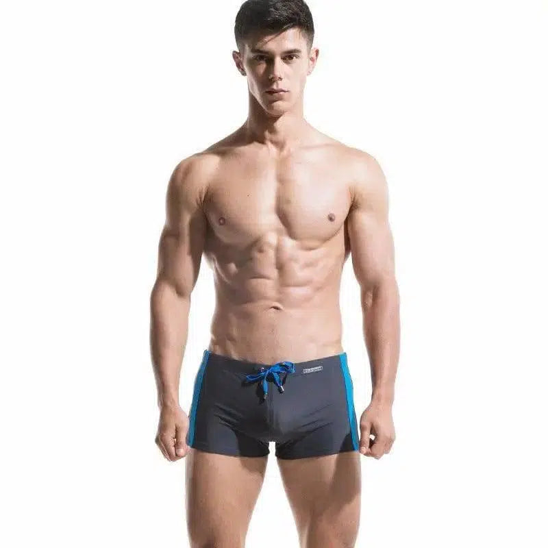 Men's boxer swim shorts-Darkgrey-1