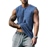 Men's Casual Round Neck Slim Fit Solid Color T-shirt-Light Blue-6
