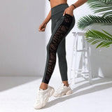 Mesh Stitching Yoga Clothes Hip-lift And Belly Shaping-5