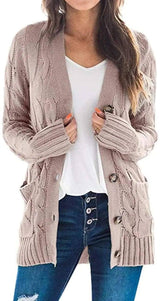 Mid-length Sweater Cardigan-19