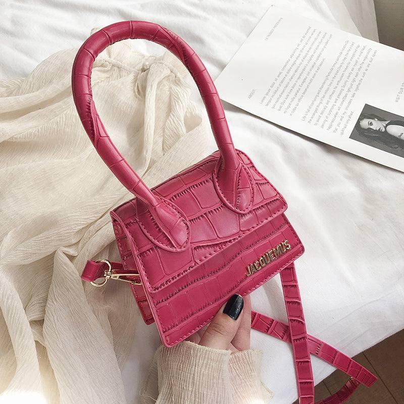 Mini Bags Korean Fashion Fashion One-shoulder Portable-Rose Red-6