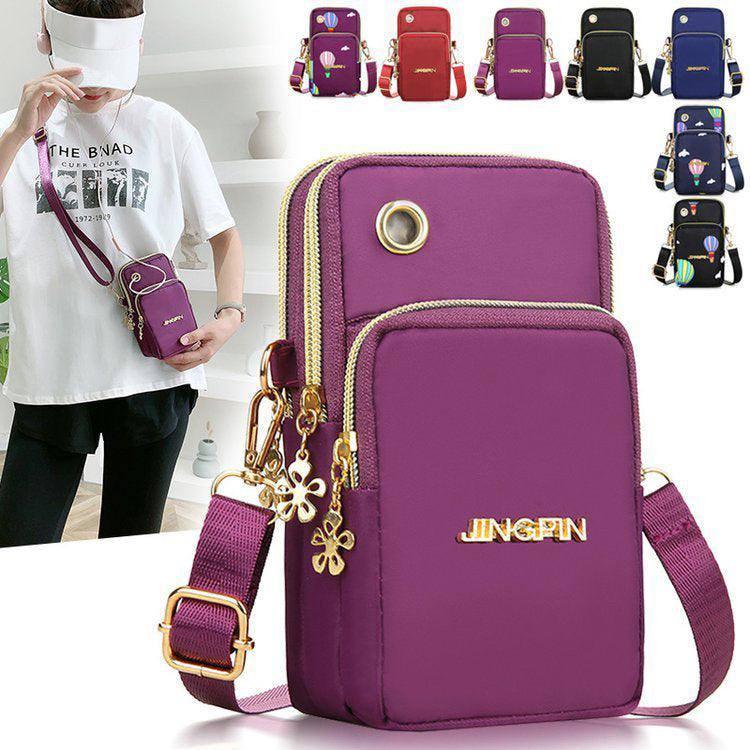 Mobile Phone Bag Women Shoulder Bag 3-layer Zipper Design-1