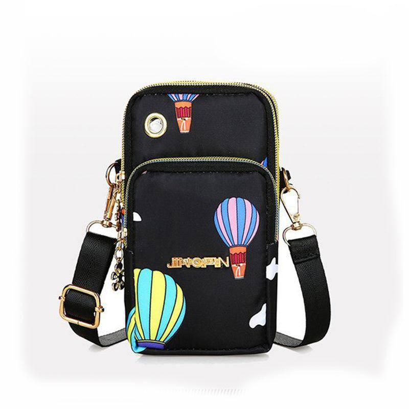 Mobile Phone Bag Women Shoulder Bag 3-layer Zipper Design-Green-16