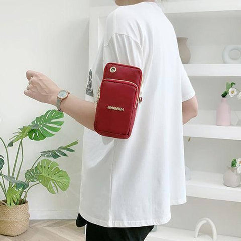 Mobile Phone Bag Women Shoulder Bag 3-layer Zipper Design-3