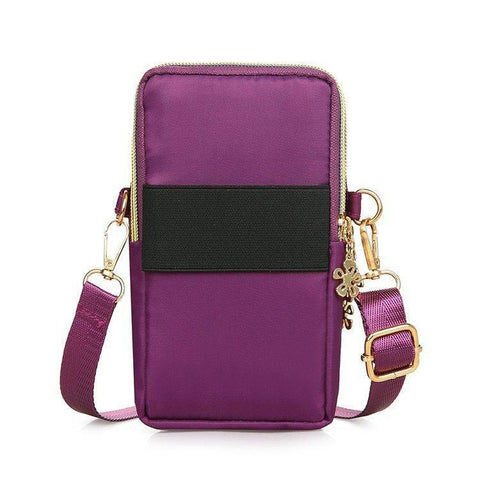 Mobile Phone Bag Women Shoulder Bag 3-layer Zipper Design-8