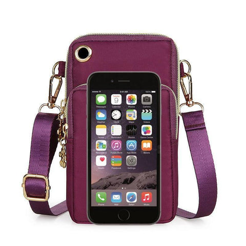 Mobile Phone Bag Women Shoulder Bag 3-layer Zipper Design-9