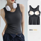 Modal Ribbed Camisole with Padded Bust Women Sleeveless-10