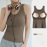 Modal Ribbed Camisole with Padded Bust Women Sleeveless-2