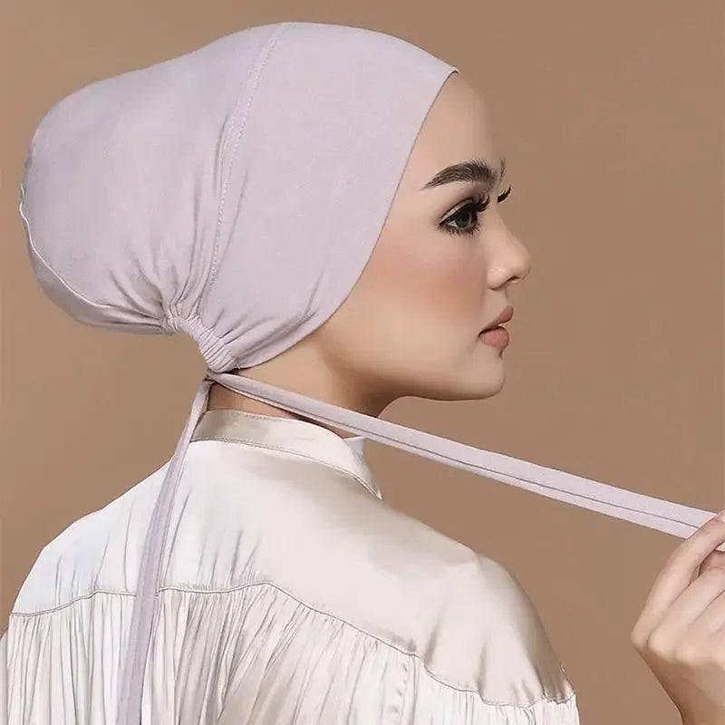 New Soft Modal Muslim Turban Hat Inner Hijab Caps Islamic-4
