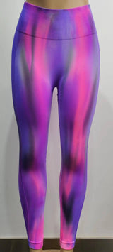New Tie Dye Aurora Print Sports Pants Seamless High Waisted-Colorful Purple-10