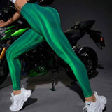 New Tie Dye Aurora Print Sports Pants Seamless High Waisted-Green-7
