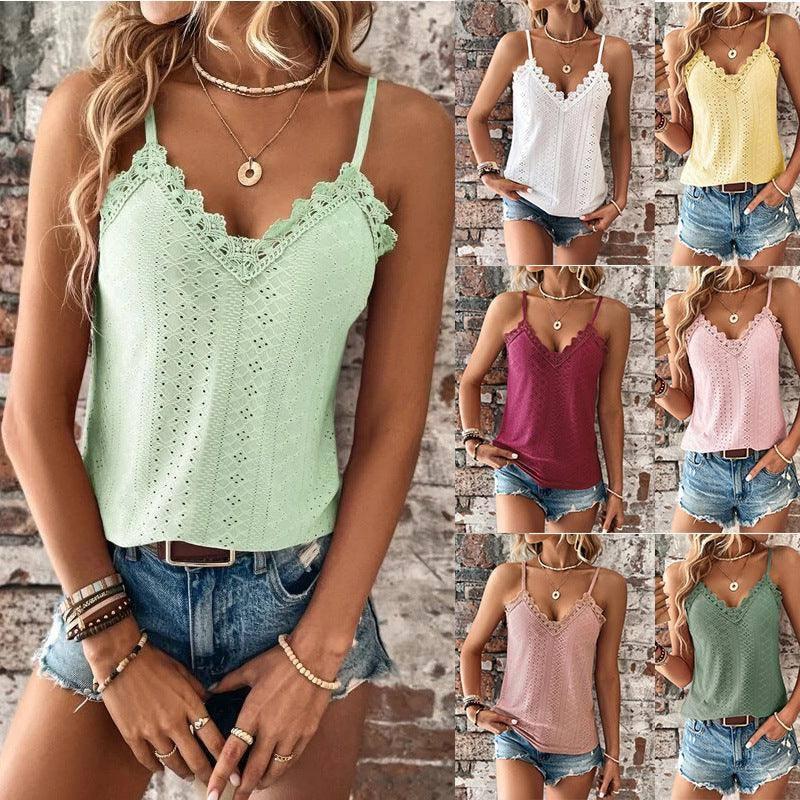 New Women's Clothing V-neck Lace Lace Sling Vest-1