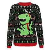 O-neck men women Christmas sweater-Black-1