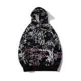 LOVEMI Outerwear & Jackets Men Black / L Lovemi -  Graffiti alphabet print hoodie