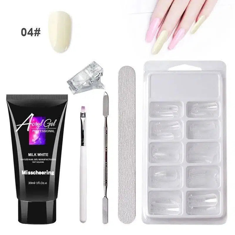 Painless Extension Gel Nail Art Without Paper Holder Quick-4Color-10