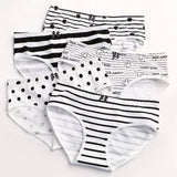 Panties Cotton Stripes Dot Print Gril Briefs Female-1