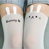 LOVEMI  Pantyhose No. 3 rabbit white Lovemi -  Printed stitching white cartoon stretch stockings
