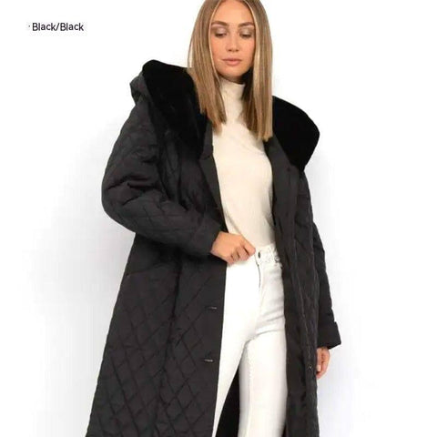 Parker Cotton-padded Jacket For Women Big Fur Collar-3