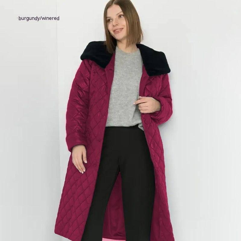 Parker Cotton-padded Jacket For Women Big Fur Collar-4