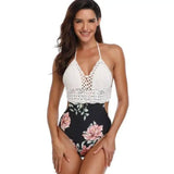 Patchwork knitted swimsuit-3