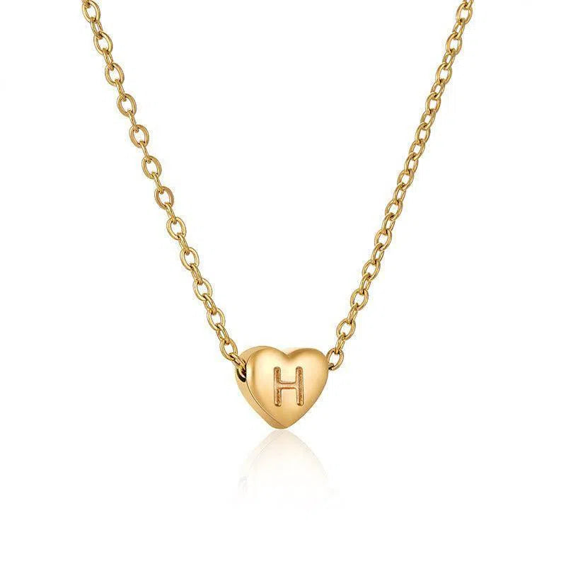 Ins Style Love Letter Necklace Women Stainless Steel Heart-shaped Niche Clavicle Chain Fashion Necklace-17