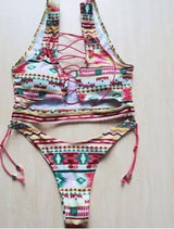 Pineapple Bikini for big boob Women Lace Up Swimwear Thong-S-7