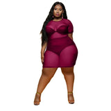 Plus-Size Sheer Dresses: Flaunt Curves in Style-rose red-12