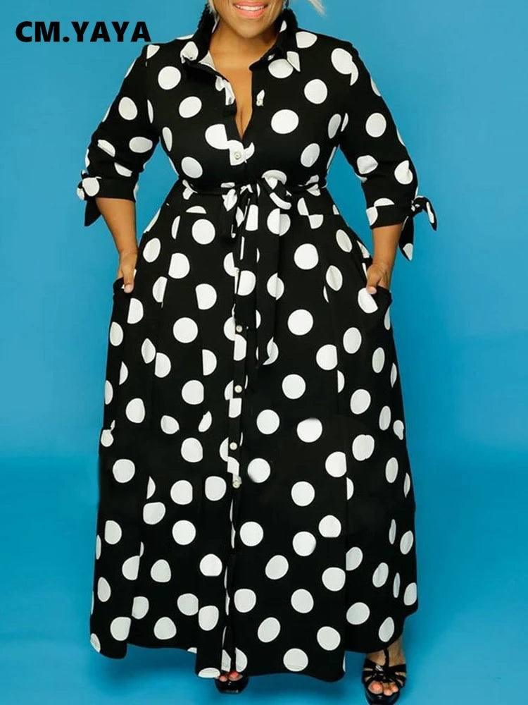 Polka Dot Maxi Dress: Chic Plus-Size Fashion Trend-1