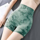 Print Gym Yoga Shorts Soft Workout Yoga Running Shorts-Dark Green-9