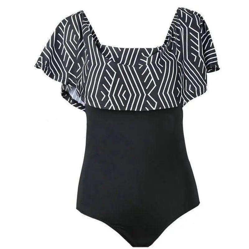 Printed bikini swimsuit-Black-3