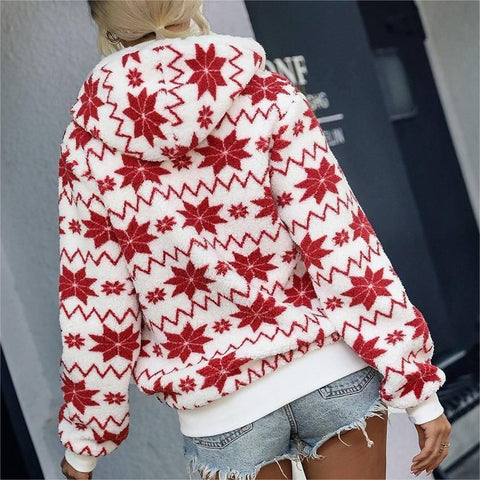 Printed Christmas Style Coat For Women-2