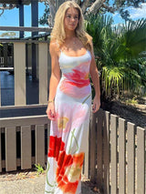 Printed Halter Maxi Dress - Summer Beach Party Wear-4