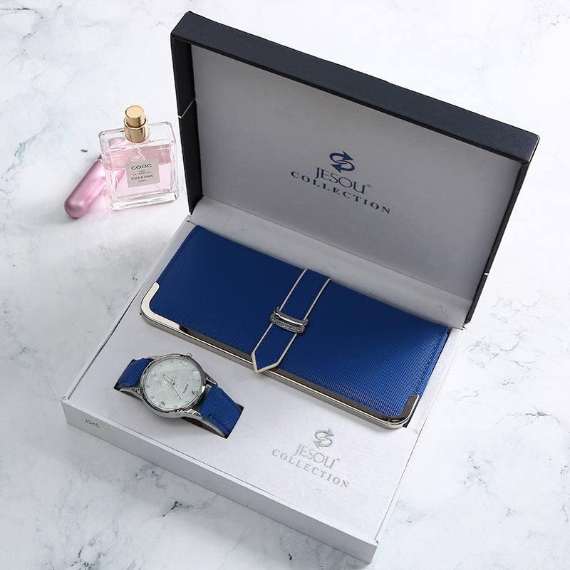 Product Trendy Fashion Wallet Watch Set Box With Exquisite-Blue-6