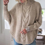 Pullover sweater women loose sweater-Khaki-12
