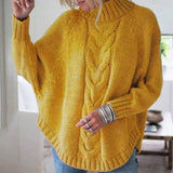 Pullover sweater women loose sweater-Yellow-13