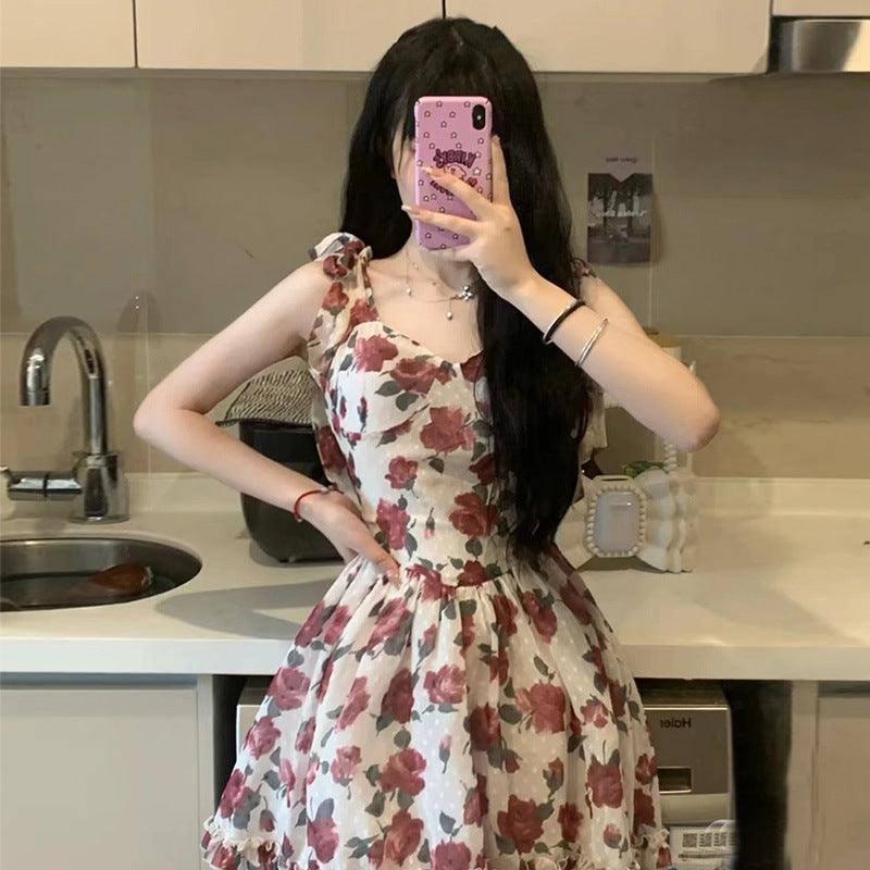 Pure Romantic Slimming Rose Sleeveless Dress-1