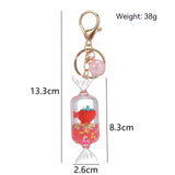 Quicksand Oil Five-pointed Star Strawberry Key Chain-5