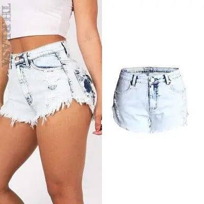 Ripped jeans women's high waist light color white worn off-1