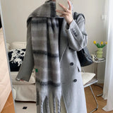 LOVEMI  Scarf Grey / 40x200cm Lovemi -  Striped Cashmere Thick Scarf With Contrast Color