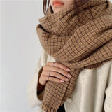 LOVEMI  Scarf Small brown plaid Lovemi -  Fashion New Winter Plaid Scarf Ladies