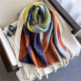 LOVEMI  Scarf WT697 / 220x42CM Lovemi -  Thickened Warm Geometric Triangle Color Matching Scarf In Winter