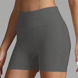 Seamless Yoga Shorts Women Solid Color High Waist-Dark Grey-6