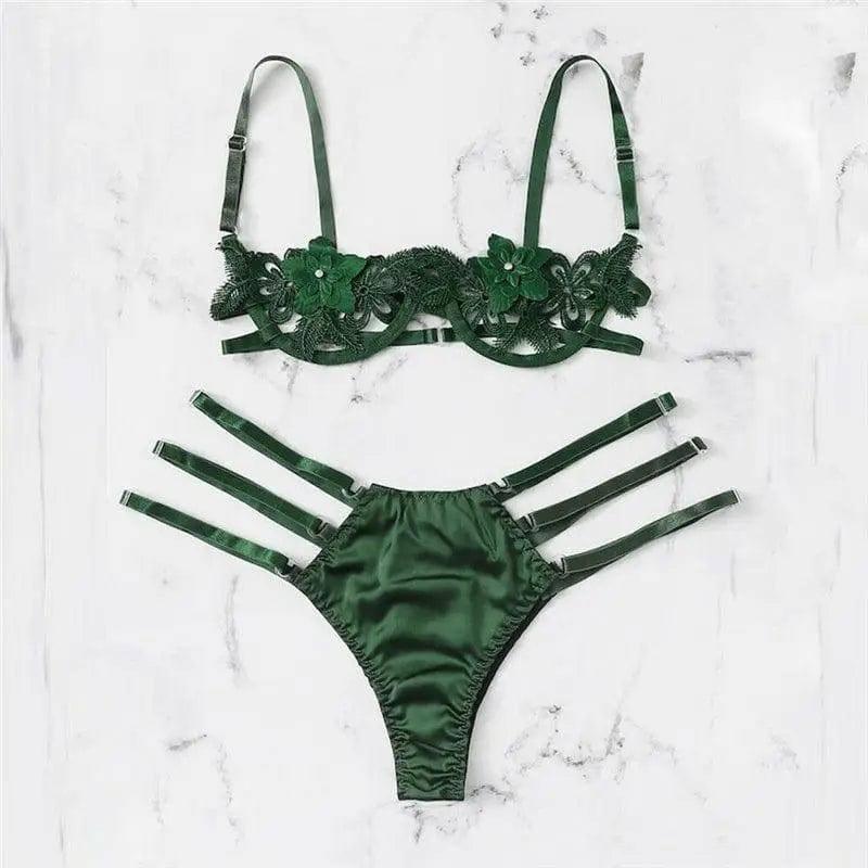 Separate sexy temptation sexy lingerie fun suit-Green-4