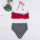 Sexy Fashion Multicolor Split Bikini Swimsuit-Red-2