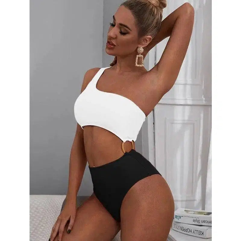 Sexy Lace-up Bikini One-piece Hollow Swimsuit-5