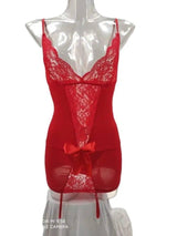 Sexy Lingerie European And American Suspender Skirt Plus-Red-2