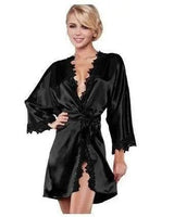 Sexy Lingerie Women Lace Sleep Dress Babydoll Nightdress-Black-2